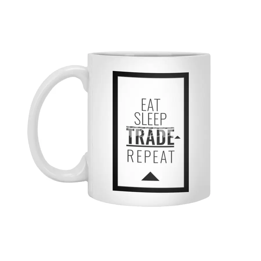 EAT SLEEP TRADE REPEAT Beyaz Kupa