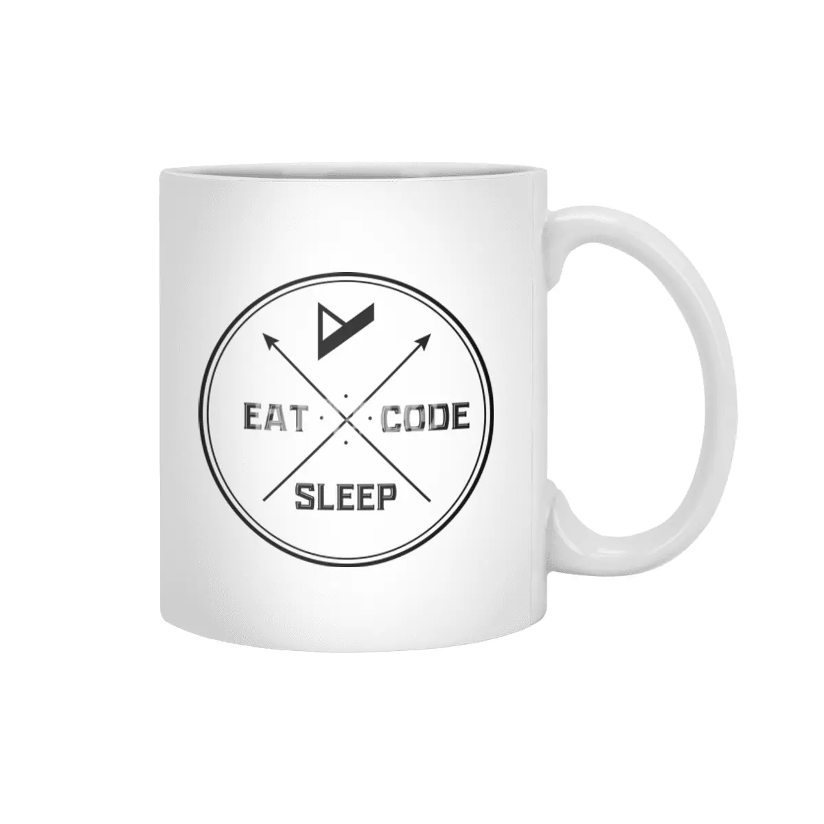 Eat. Sleep. Code. Repeat. Beyaz Kupa