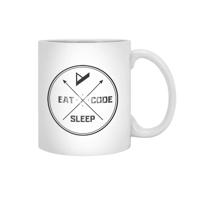 Eat. Sleep. Code. Repeat. Beyaz Kupa