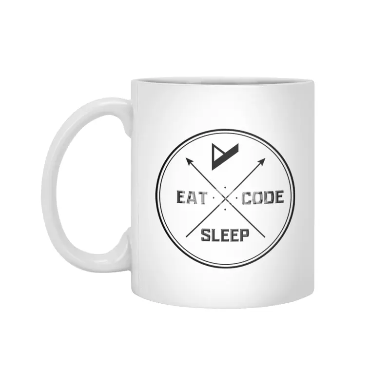 Eat. Sleep. Code. Repeat. Beyaz Kupa