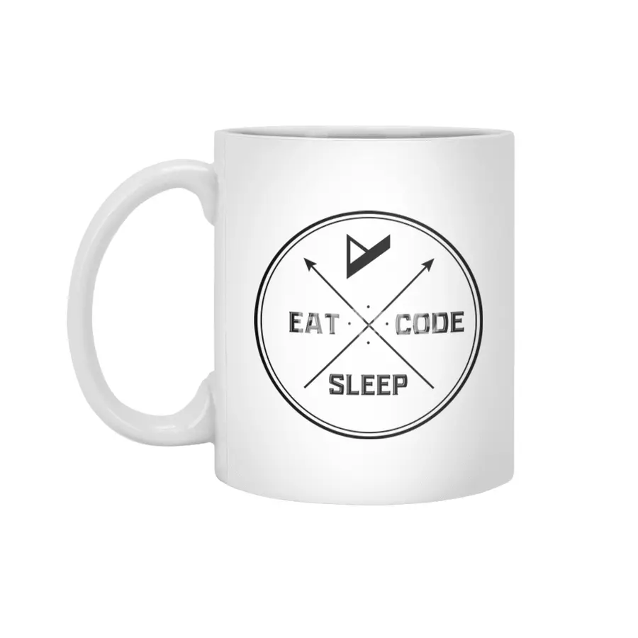 Eat. Sleep. Code. Repeat. Beyaz Kupa