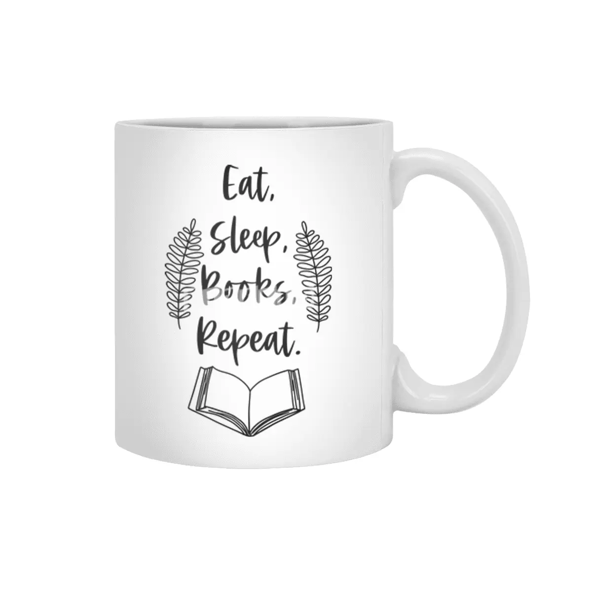 Eat Sleep Books Repeat - Book Reader Quotes Beyaz Kupa