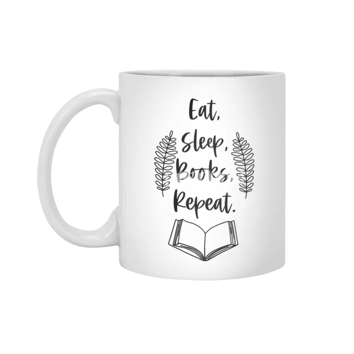 Eat Sleep Books Repeat - Book Reader Quotes Beyaz Kupa
