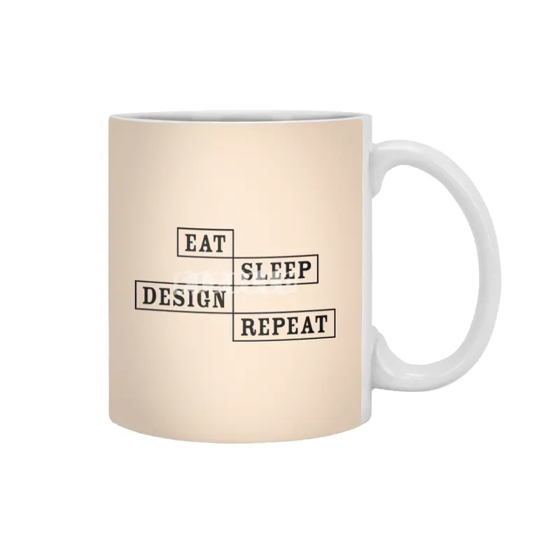 Eat Sleep Design Repeat Beyaz Kupa