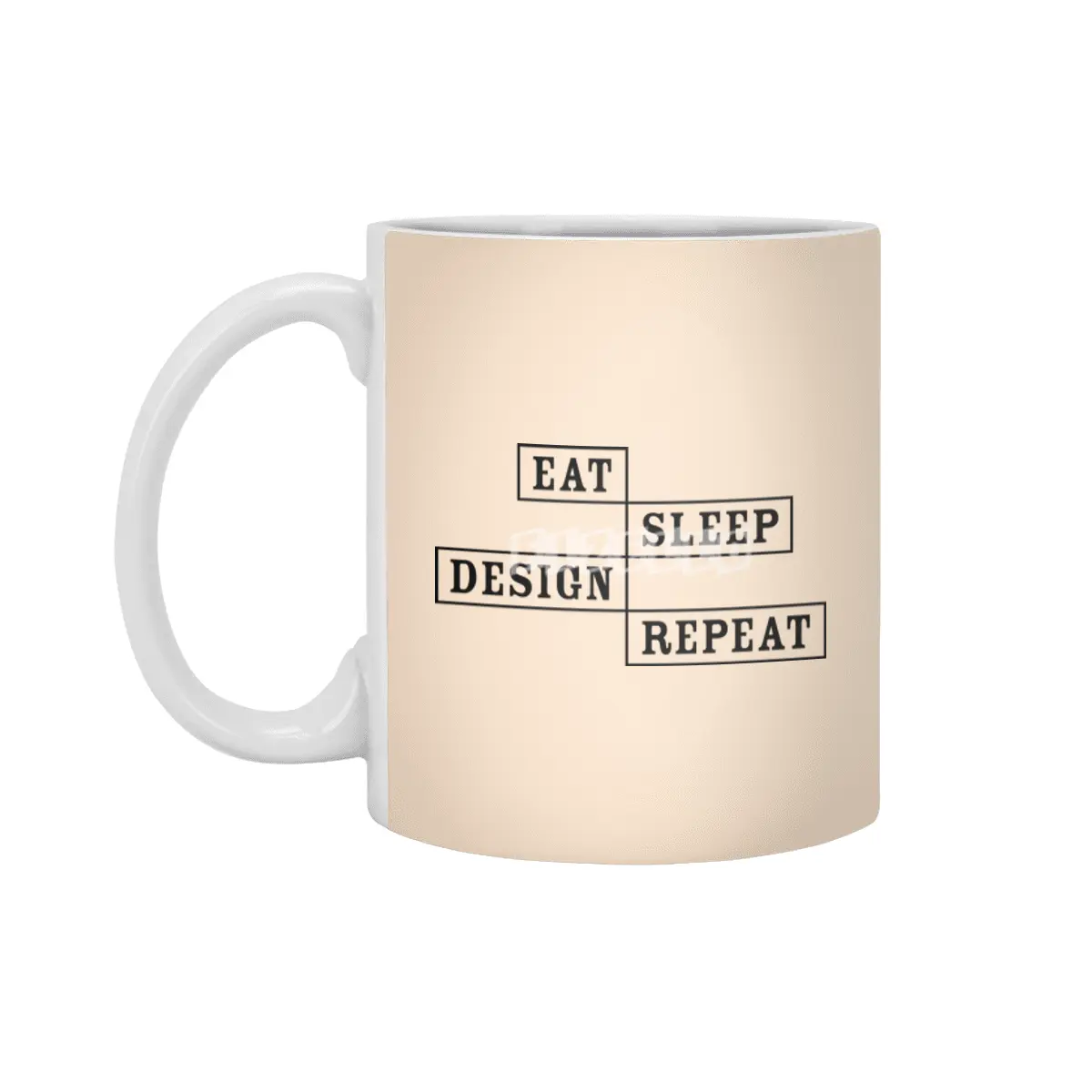 Eat Sleep Design Repeat Beyaz Kupa