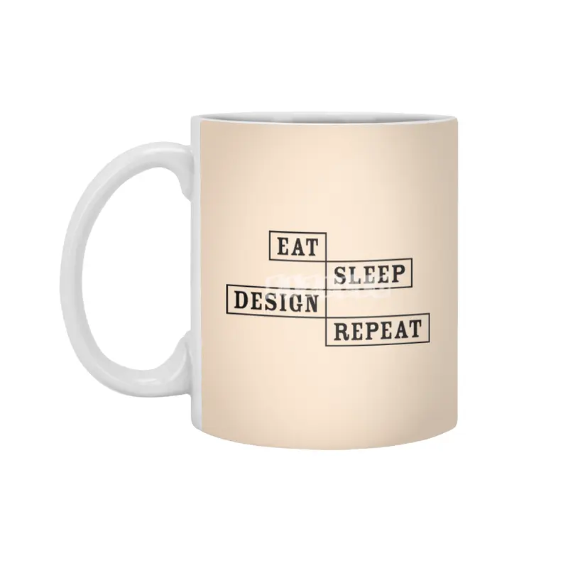 Eat Sleep Design Repeat Beyaz Kupa