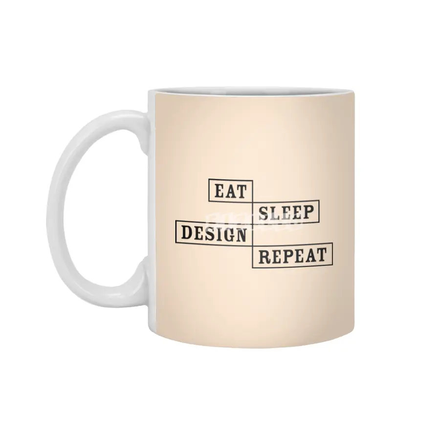 Eat Sleep Design Repeat Beyaz Kupa