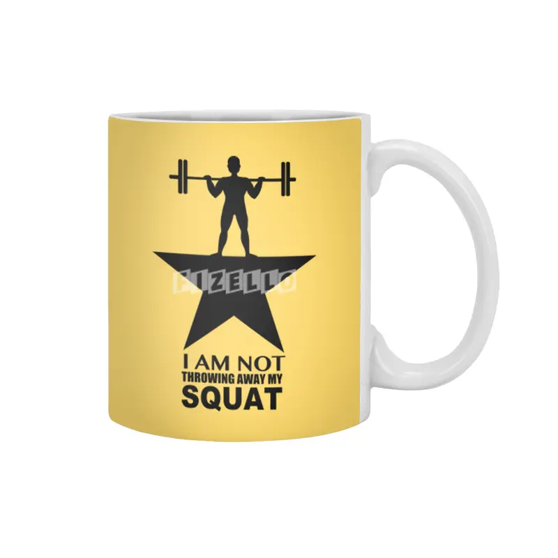 My Squat: Male (Dark Print) Beyaz Kupa
