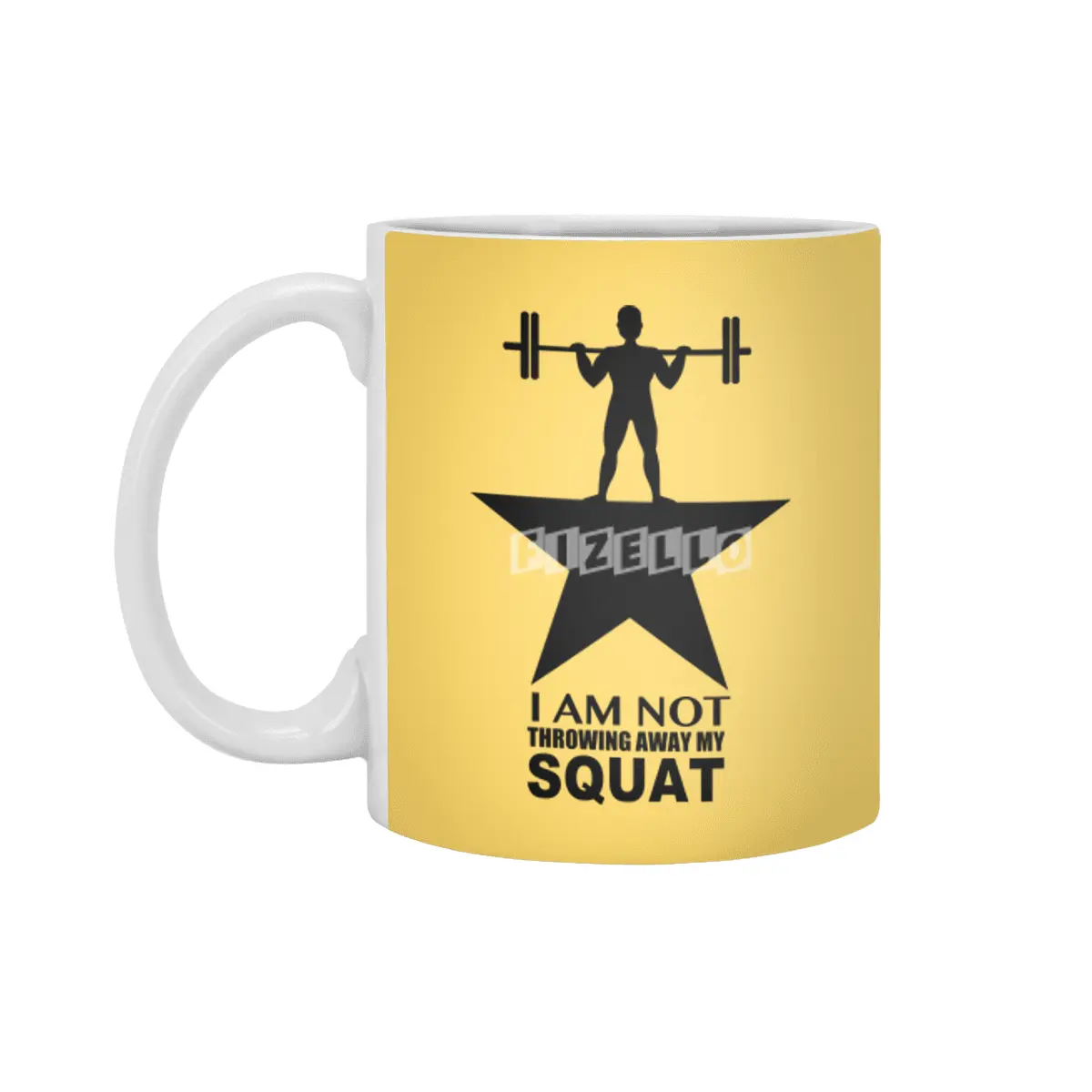 My Squat: Male (Dark Print) Beyaz Kupa