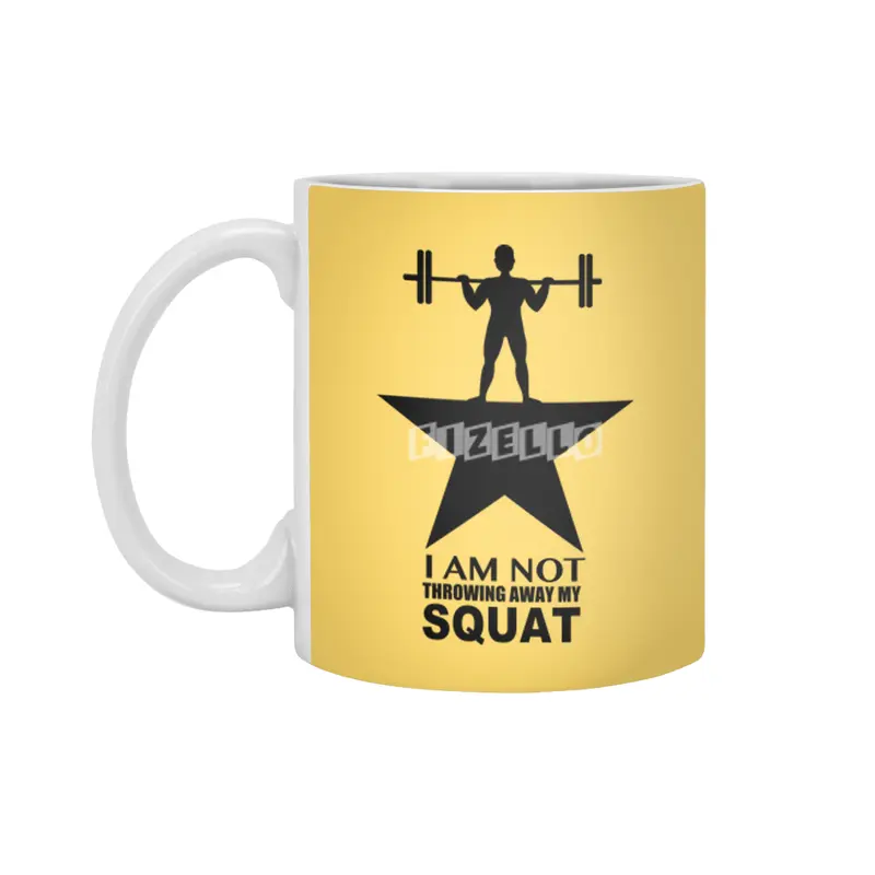 My Squat: Male (Dark Print) Beyaz Kupa