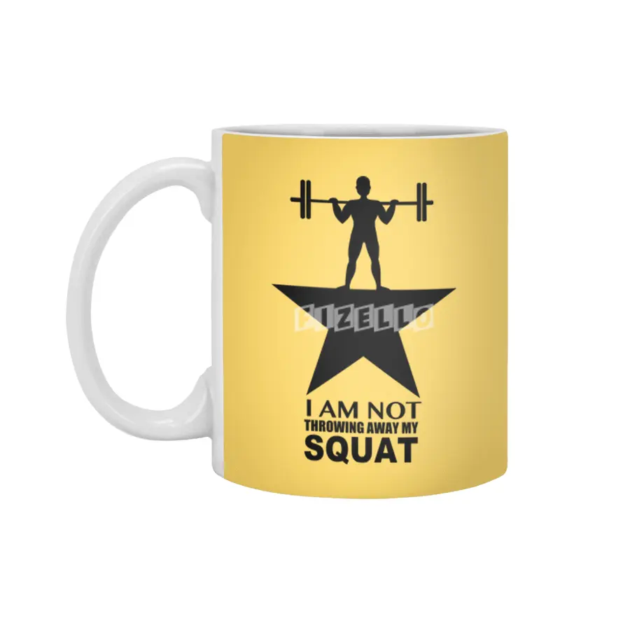 My Squat: Male (Dark Print)  Beyaz Kupa