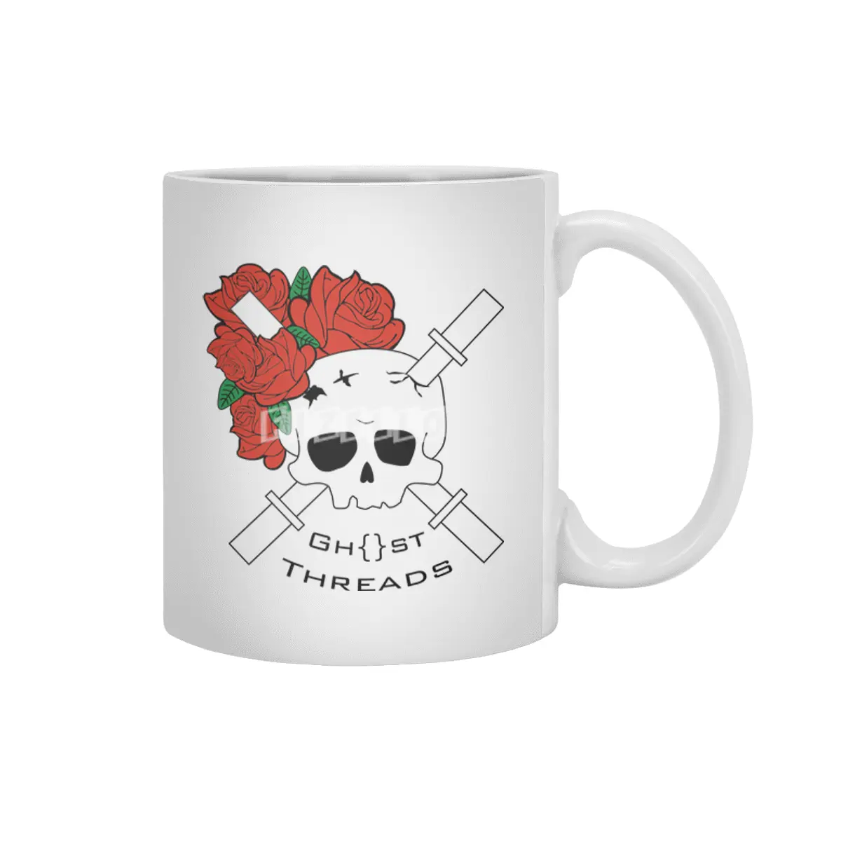 Skull and Roses Beyaz Kupa