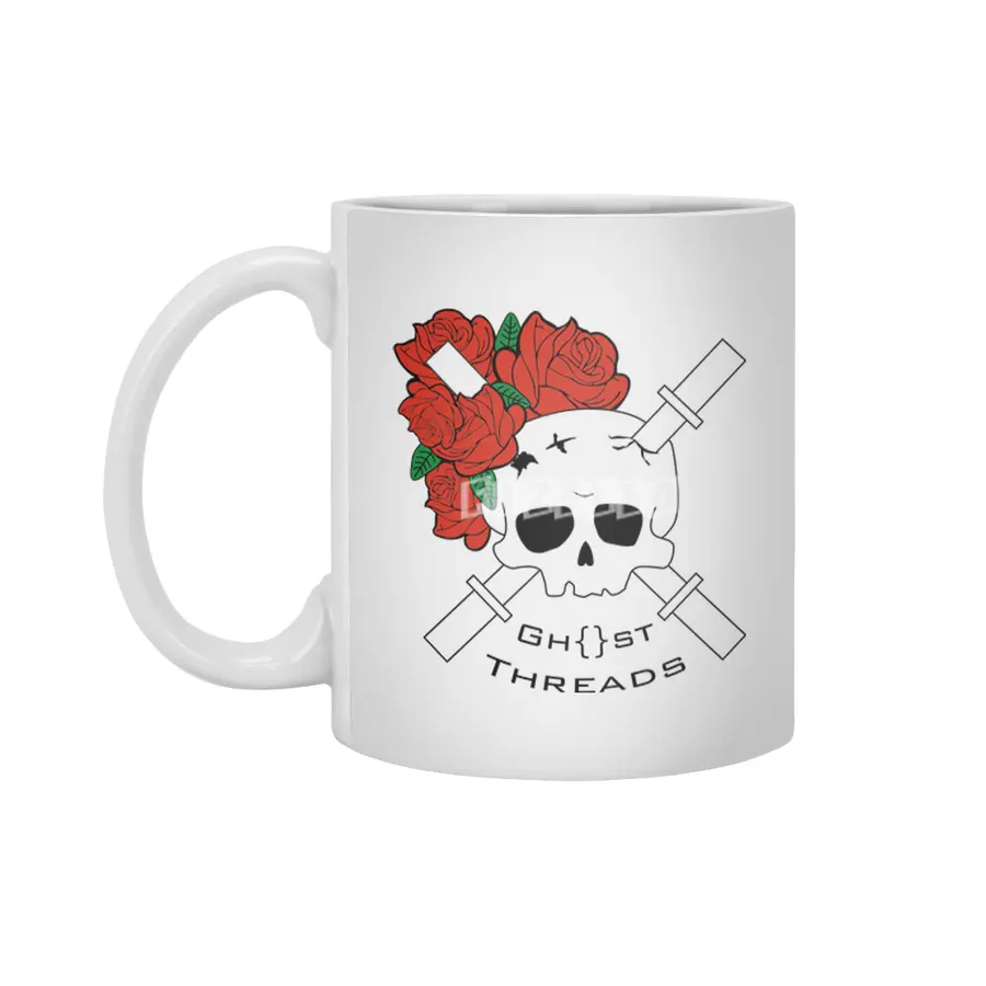 Skull and Roses Beyaz Kupa