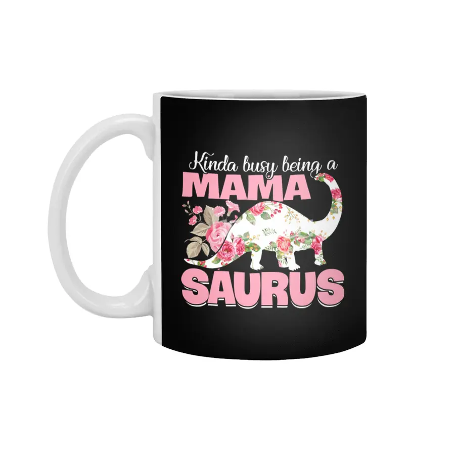 Busy Mama Saurus Dinosaur Mother Gift Beyaz Kupa