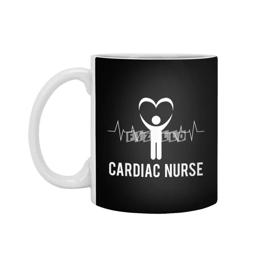 Cardiac Nurse Shirt Cardiology T Shirt Hearth Health Gift Beyaz Kupa