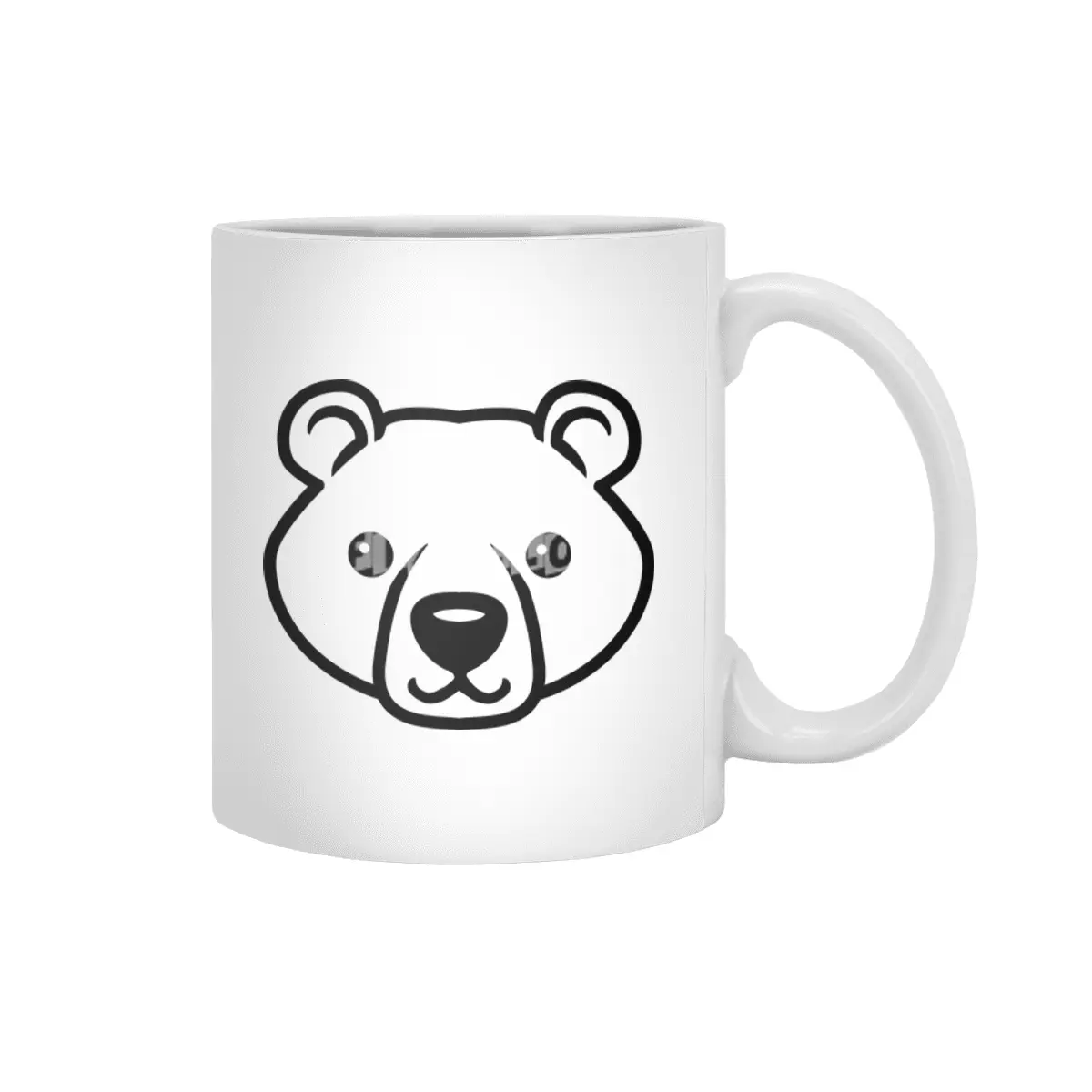 Bear Black and White Minimalist Pictogram Beyaz Kupa