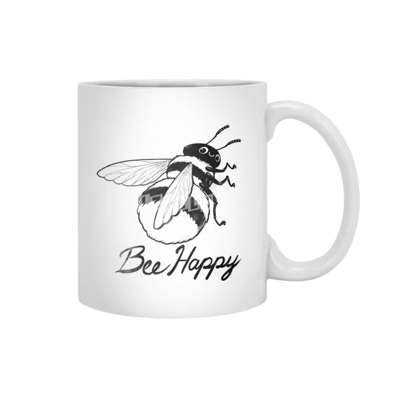 Bee Happy Beyaz Kupa