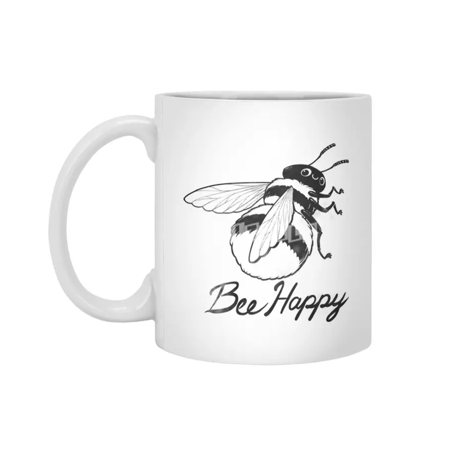 Bee Happy Beyaz Kupa