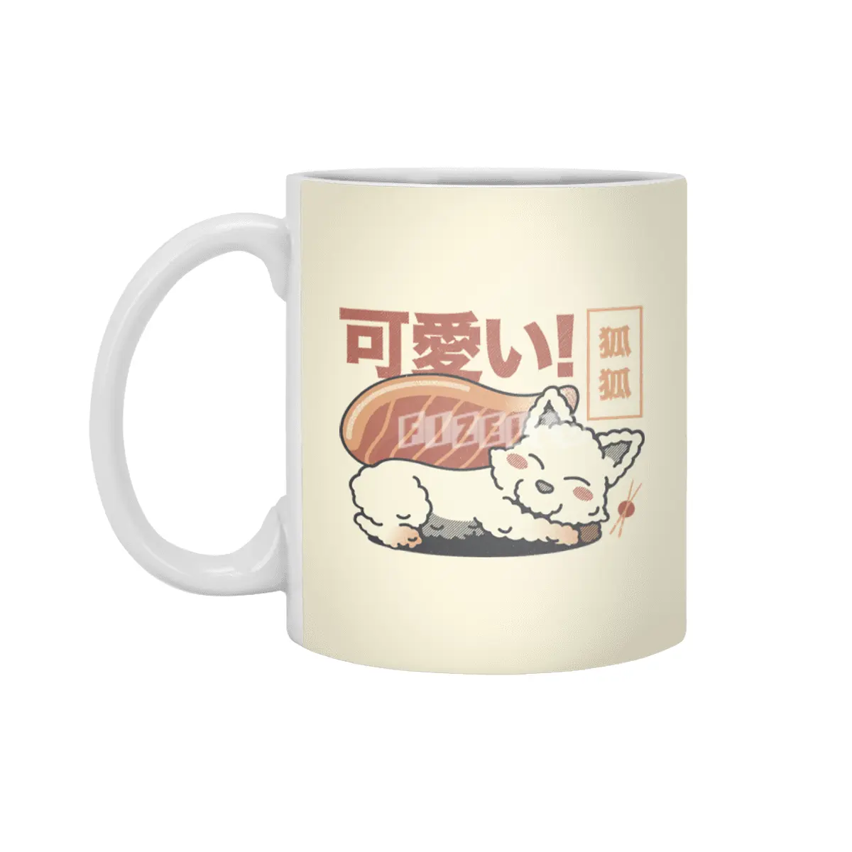 Fox Sushi Salmon Sashimi by Tobe Fonseca Beyaz Kupa