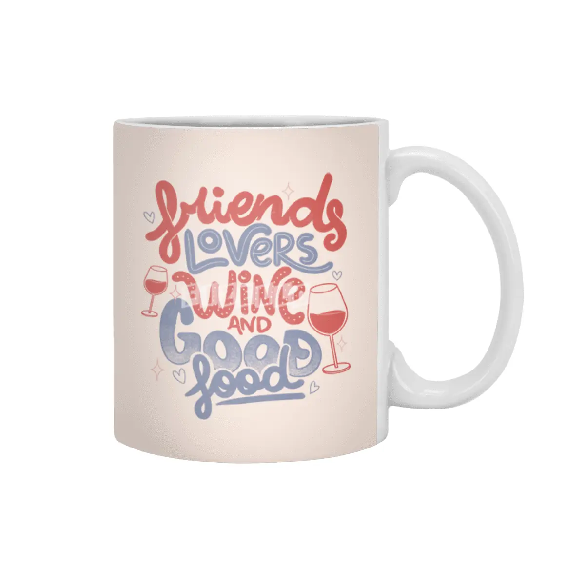 Friends Lovers Wine and Good Food by Tobe Fonseca Beyaz Kupa