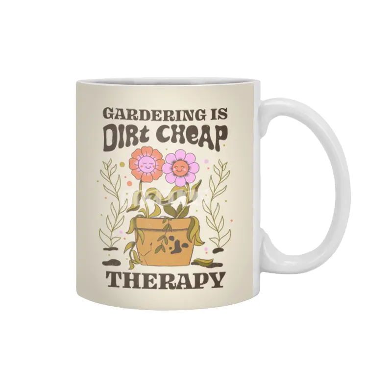 Gardening Is Dirt Cheap Therapy Beyaz Kupa
