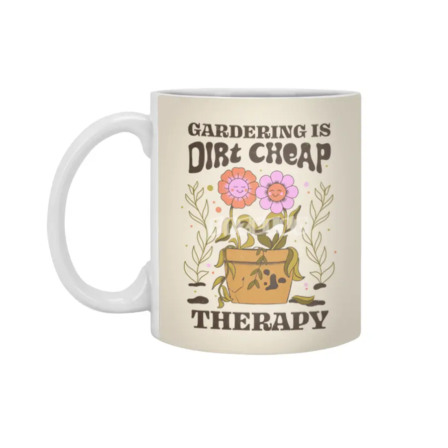 Gardening Is Dirt Cheap Therapy Beyaz Kupa