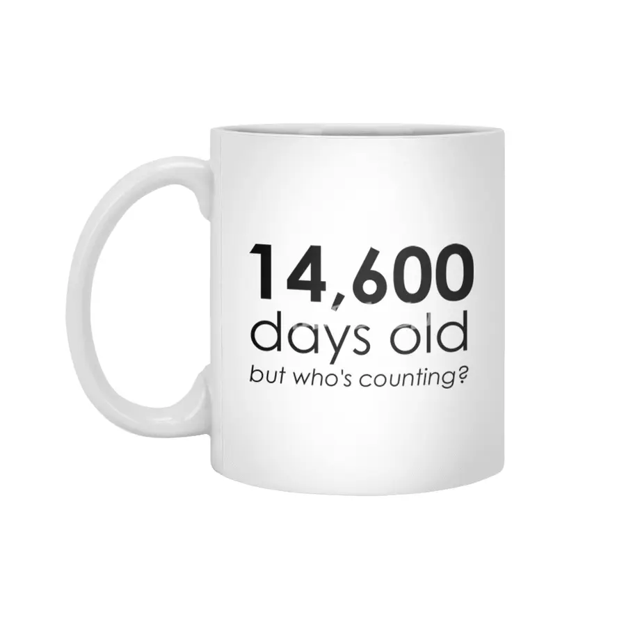14,600 Days Old Beyaz Kupa