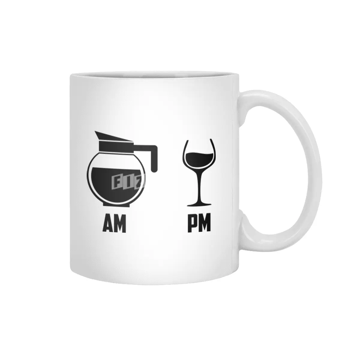 AM vs. PM (Coffee & Wine) Beyaz Kupa