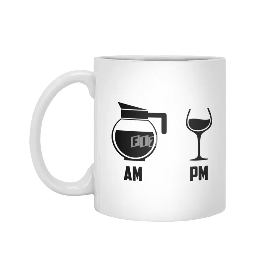 AM vs. PM (Coffee & Wine) Beyaz Kupa