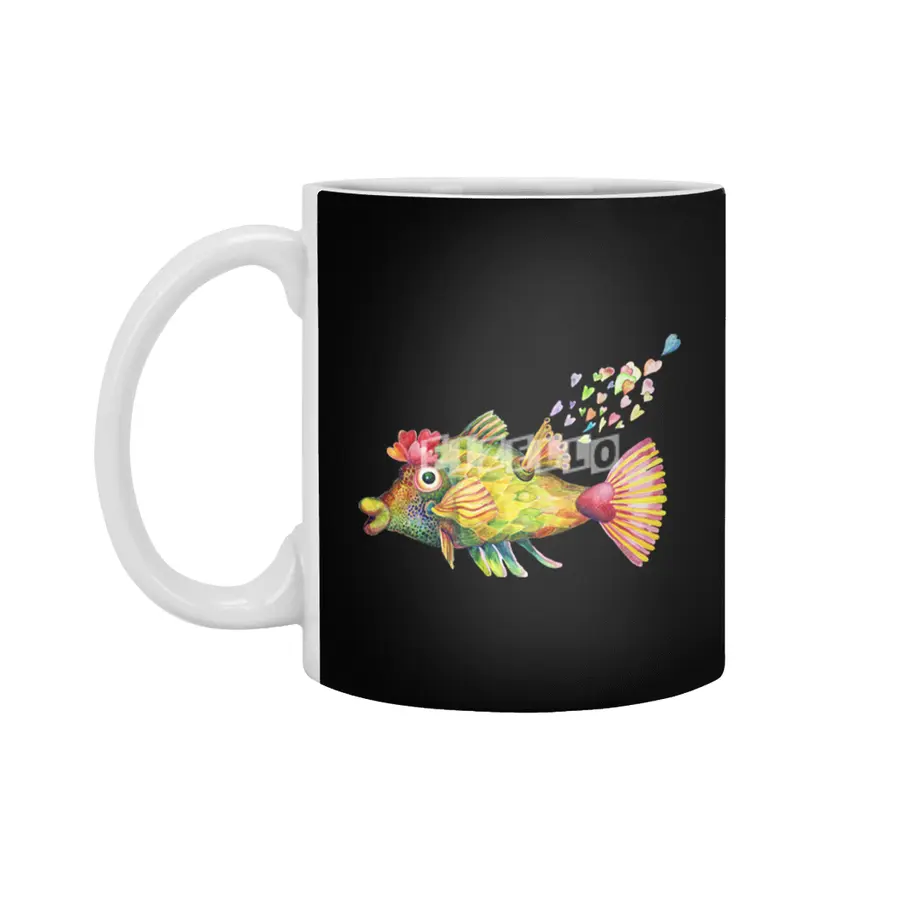 Bleeding Heart Fish Beyaz Kupa