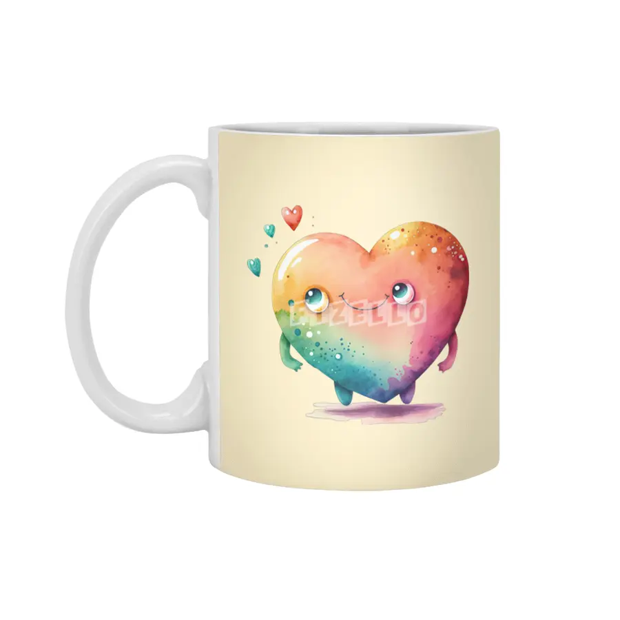 Cute Heart Monster Beyaz Kupa