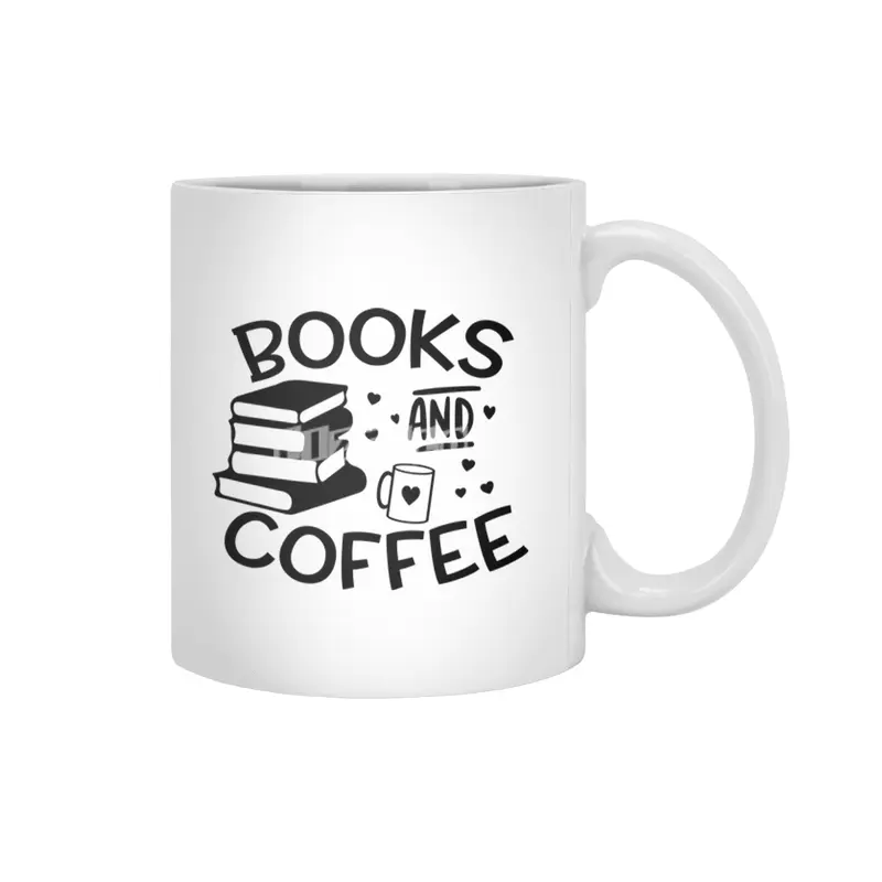 BOOKS AND COFFEE Beyaz Kupa