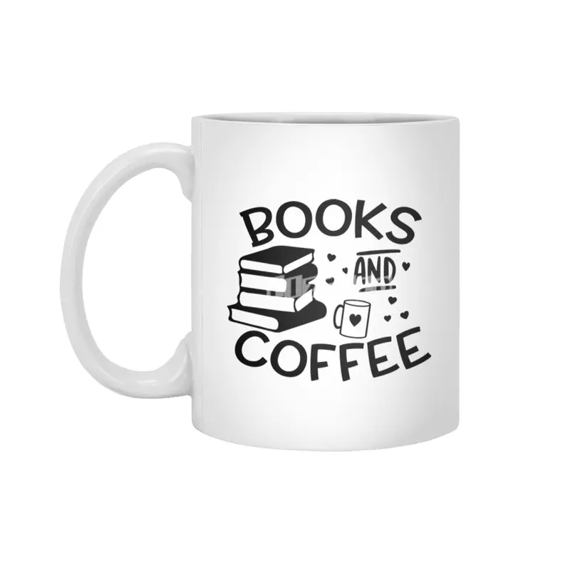 BOOKS AND COFFEE Beyaz Kupa