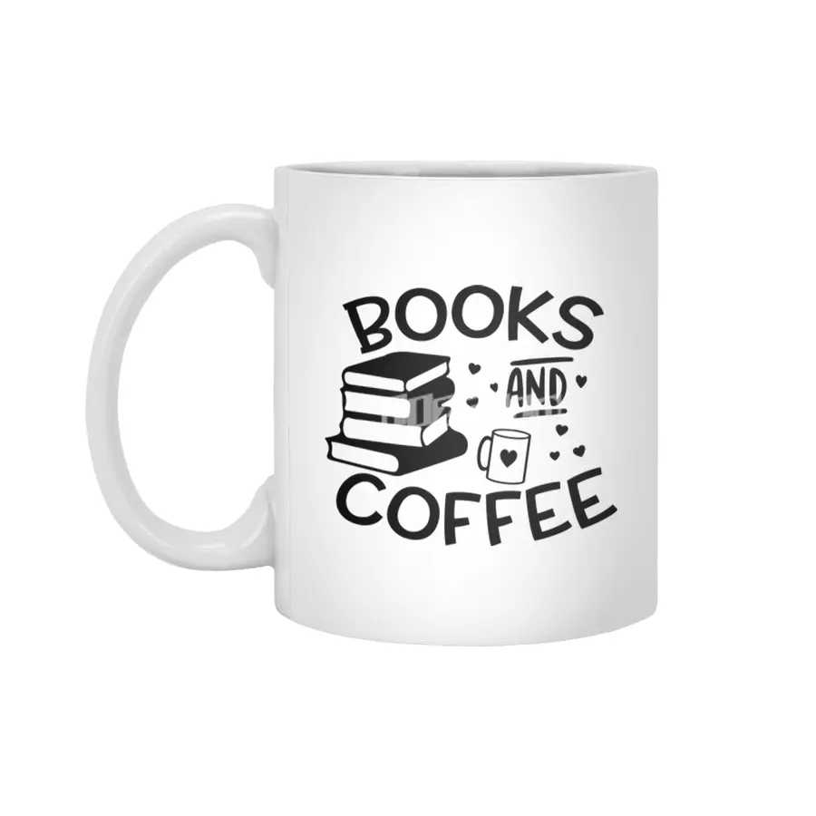 BOOKS AND COFFEE Beyaz Kupa