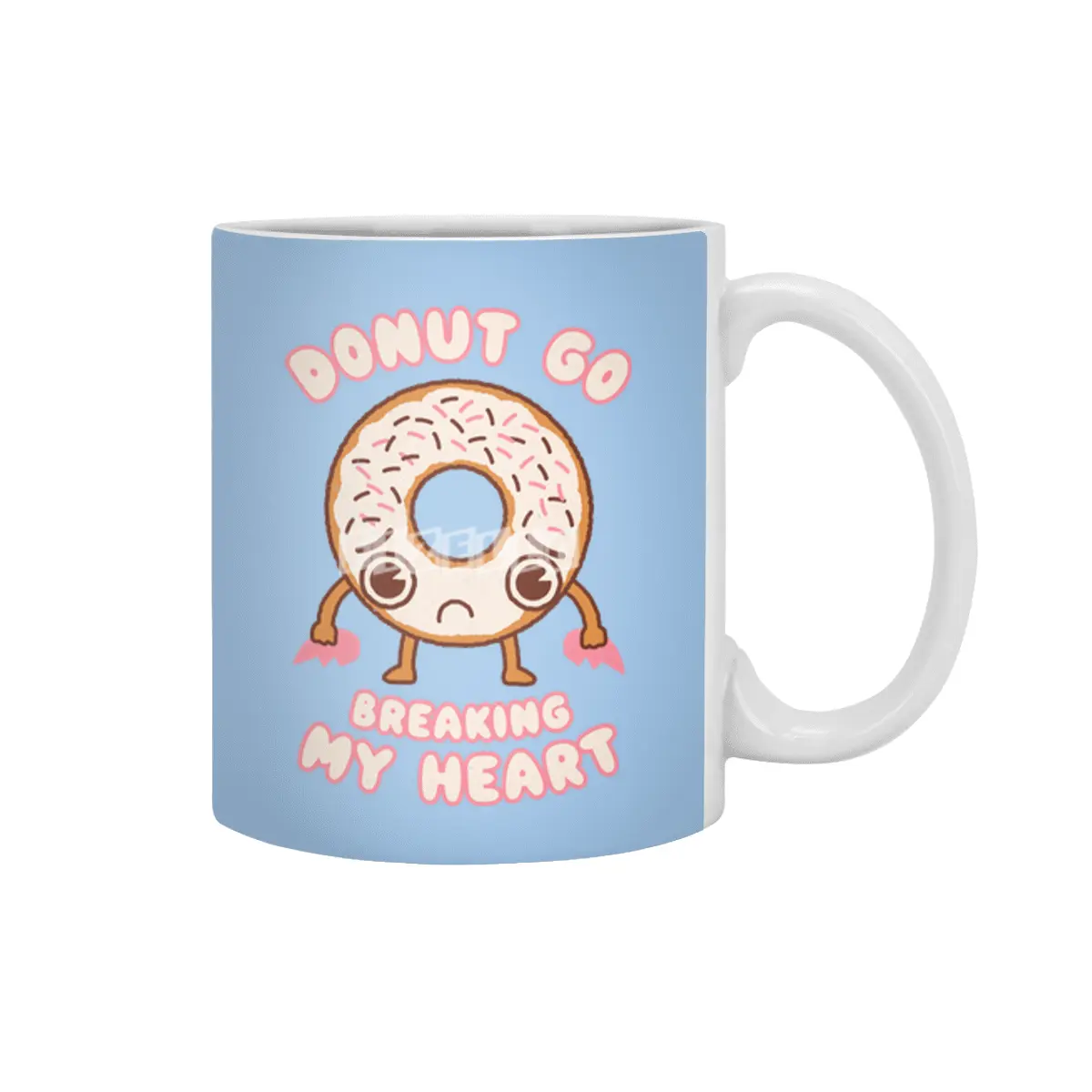 Donut Go Breaking My Heart - Cute Kawaii Face Food Funny Joke Beyaz Kupa