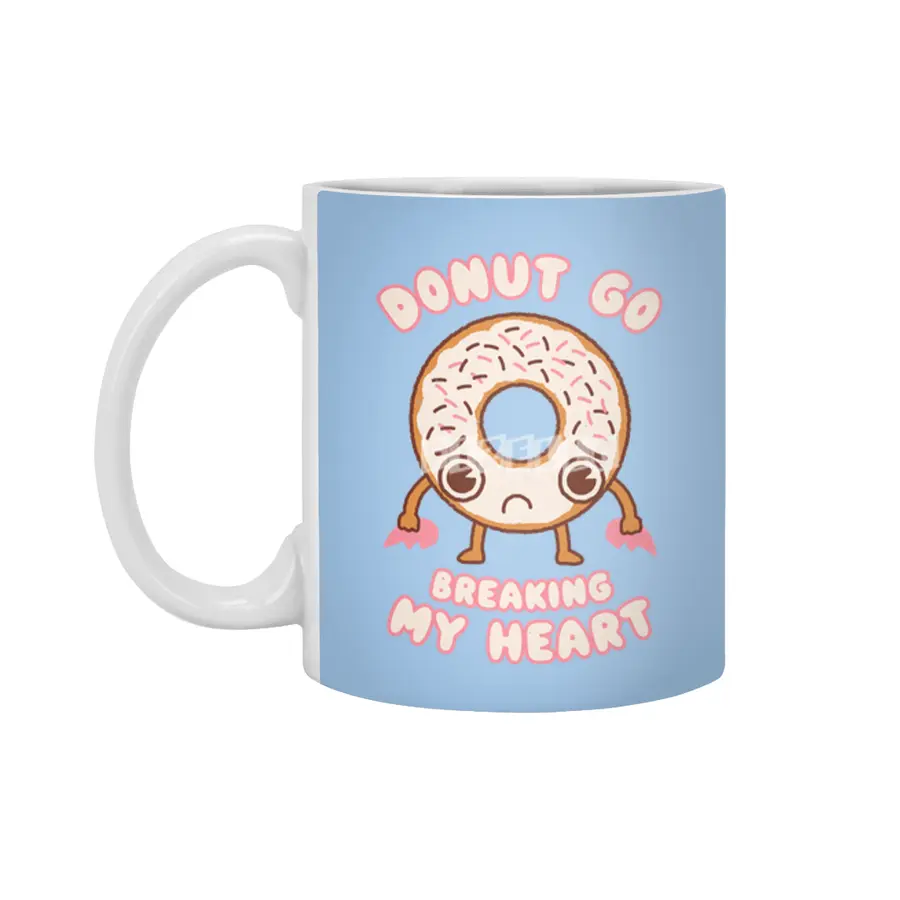 Donut Go Breaking My Heart - Cute Kawaii Face Food Funny Joke Beyaz Kupa