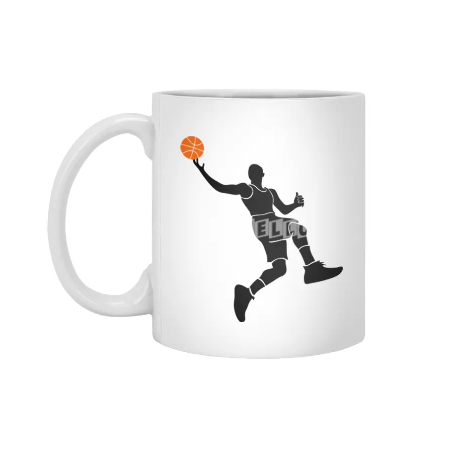 Basketball Player Silhouette Beyaz Kupa