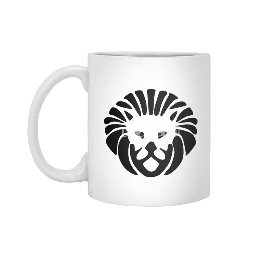 Black Lion Face Logo Beyaz Kupa