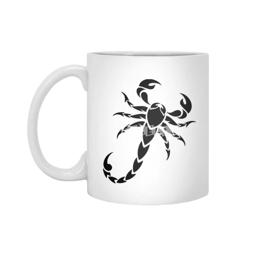 Black Scorpion Silhouette Beyaz Kupa