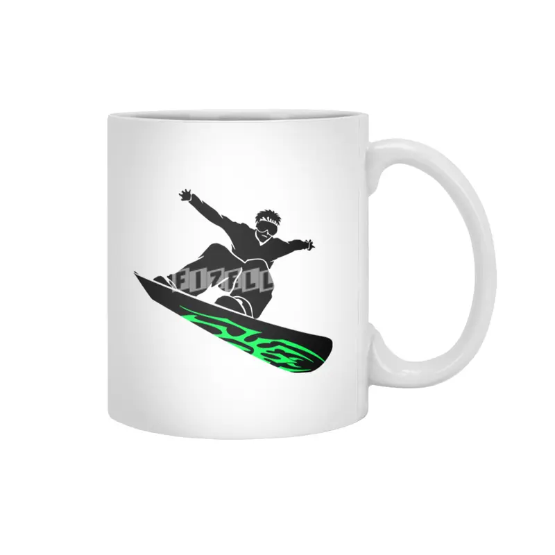 Cool Snowboarder Silhouette Beyaz Kupa