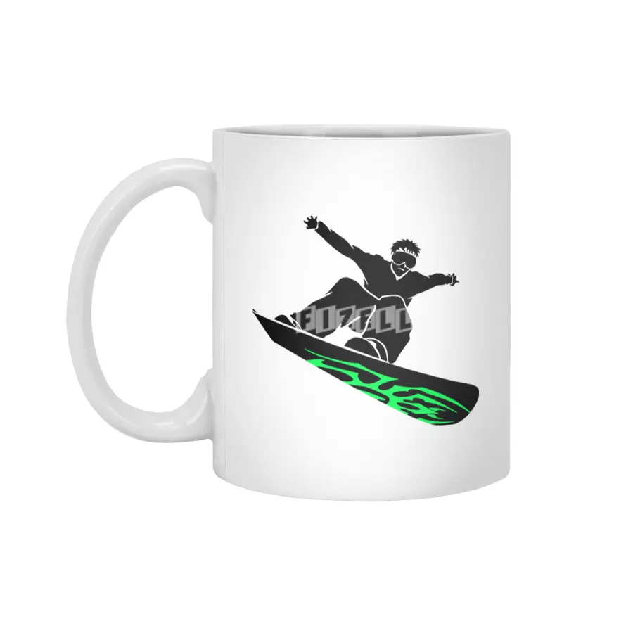 Cool Snowboarder Silhouette Beyaz Kupa