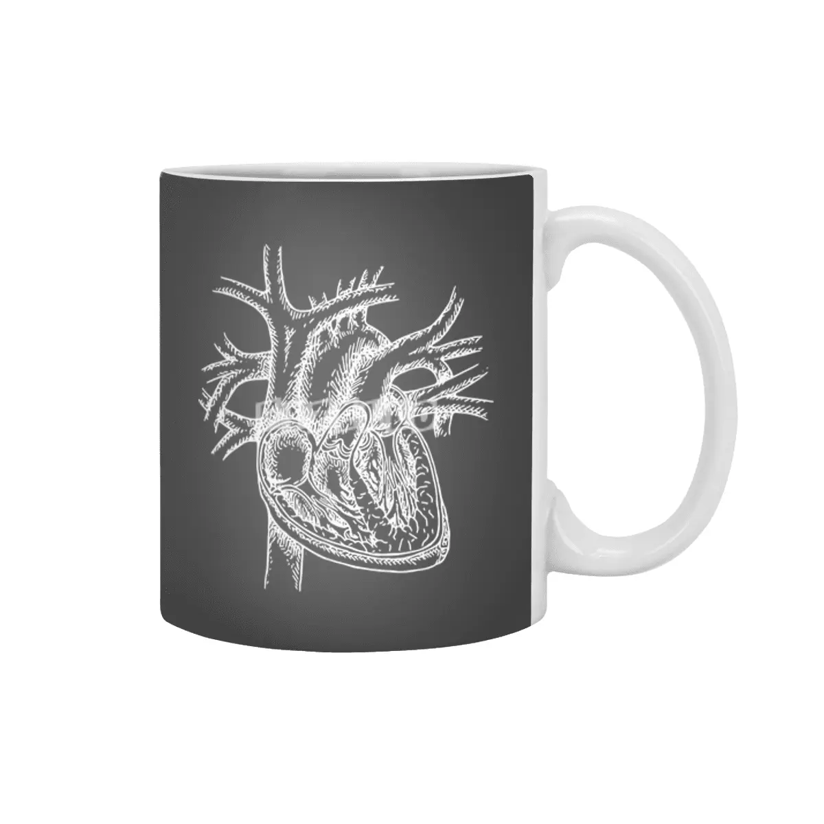 The Dissected Heart Sketch (White) Beyaz Kupa