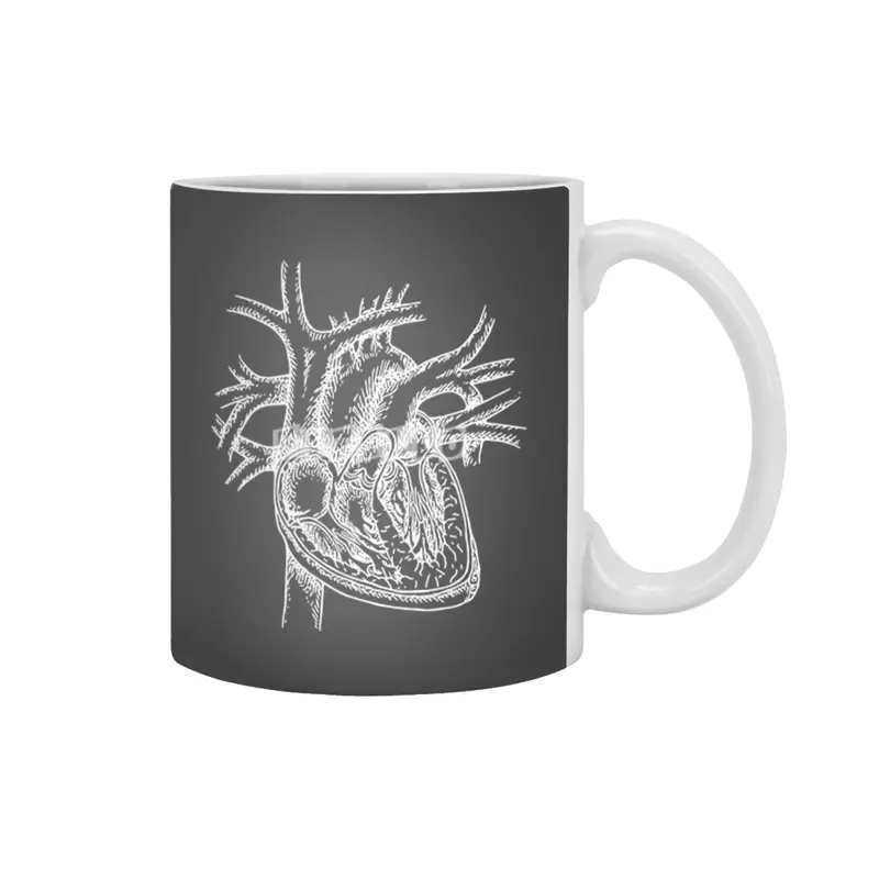 The Dissected Heart Sketch (White) Beyaz Kupa