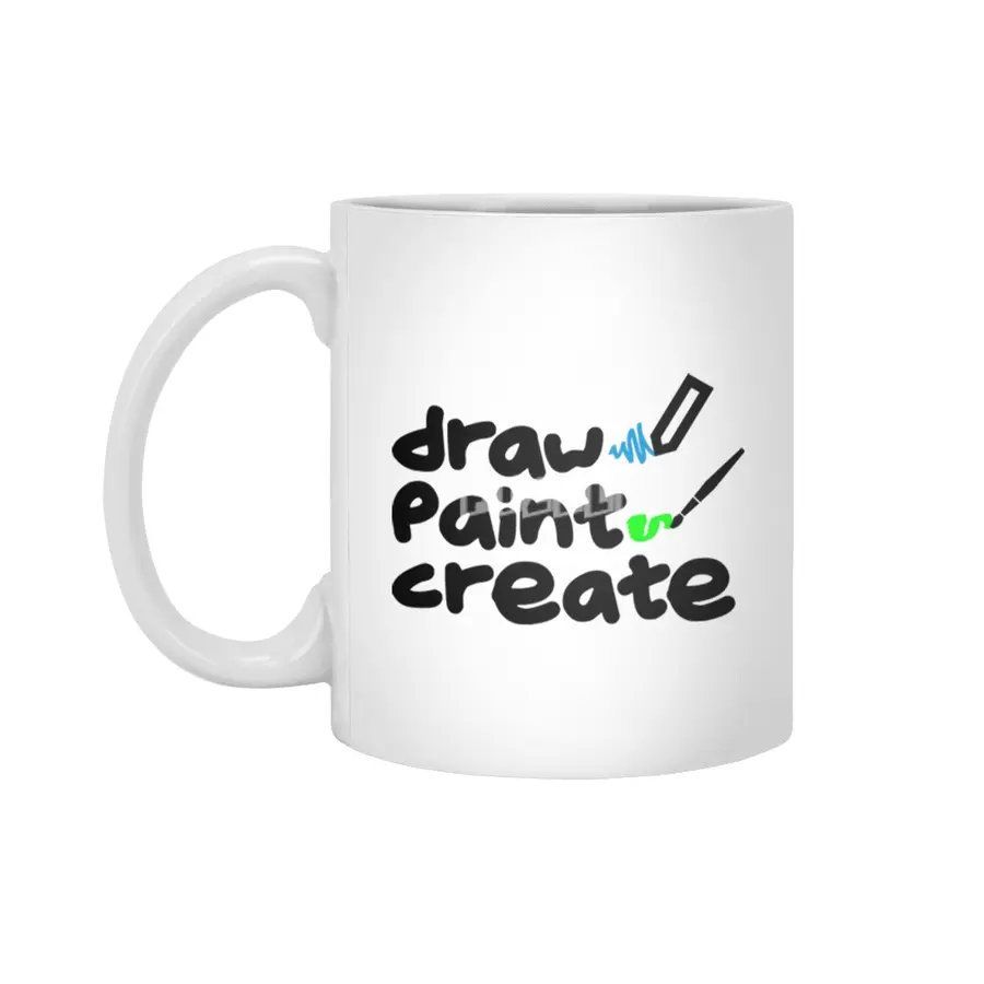 Draw, Paint, Create Beyaz Kupa