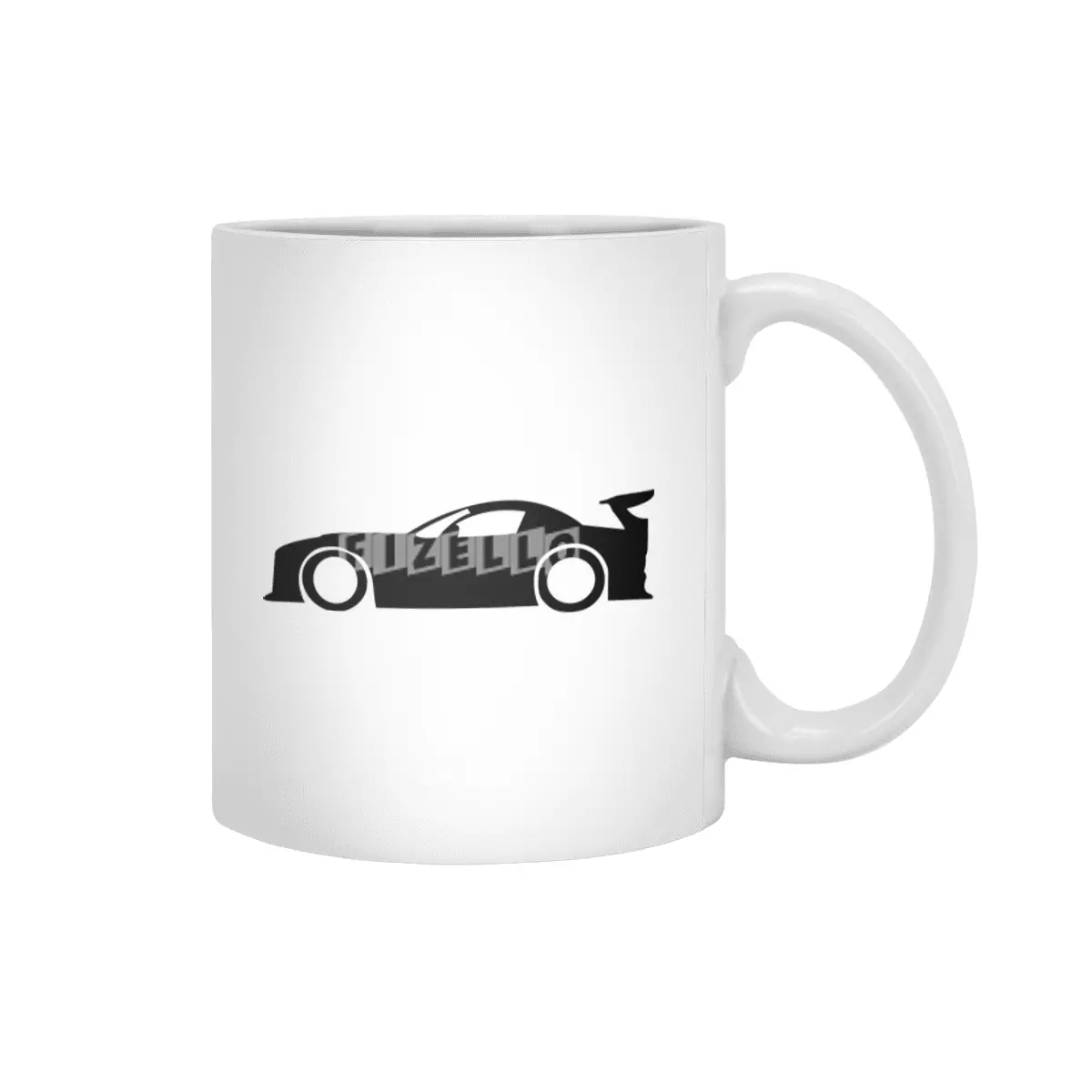 Drift Car Silhouette Beyaz Kupa