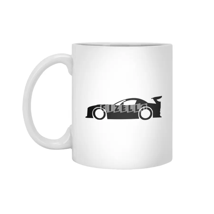 Drift Car Silhouette Beyaz Kupa