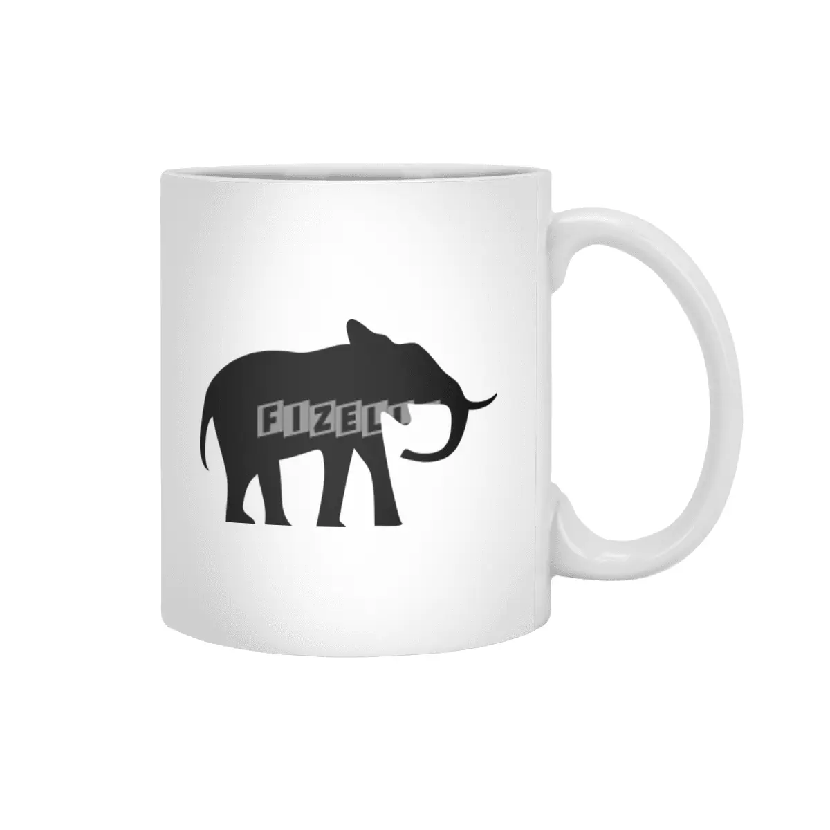 Elephant Silhouette Beyaz Kupa