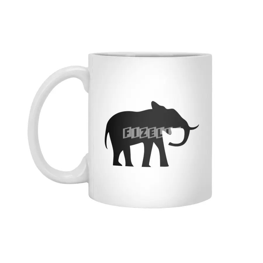 Elephant Silhouette Beyaz Kupa