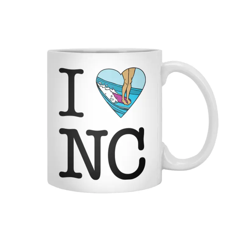 I Surf North Carolina Beyaz Kupa