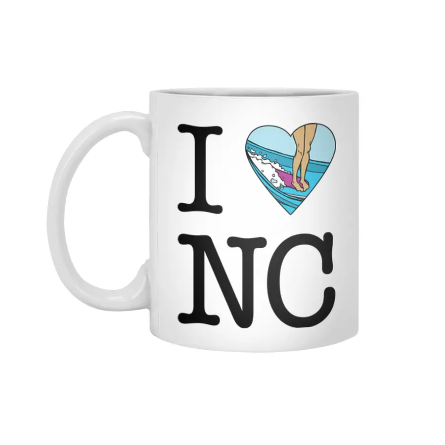 I Surf North Carolina Beyaz Kupa